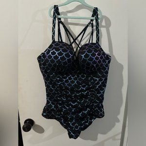 Torrid Iridescent Mermaid One-Piece Swimsuit - Size 2, DD/F